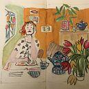 My project for course: Exploratory Sketchbook: Find Your Drawing Style. Ilustração tradicional, Esboçado, Criatividade, Desenho, Pintura em aquarela, Sketchbook, e Pintura guache projeto de Janneke Bos - 01.09.2022