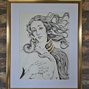 Venus  - Black ink and gold. Traditional illustration project by Gyongyi Nagy - 09.02.2022