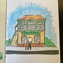 Corfe Castle Train Station  Ein Projekt aus dem Bereich Traditionelle Illustration, Zeichnung, Skizzenentwurf, Sketchbook und Architektur von Katie Cannon - 02.09.2022