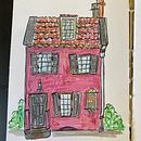 A Pink House in Charleston South Carolina Ein Projekt aus dem Bereich Traditionelle Illustration, Architektur, Sketchbook, Skizzenentwurf und Zeichnung von Katie Cannon - 02.09.2022