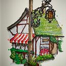 My final project “Court of the golden bough” in Albert Kiefers course.. Een project van  Schetsen,  Tekening,  Architecturale illustratie, Sketchbook y  Illustratie met inkt van epenstein - 05.09.2022