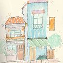 My project for course: Expressive Architectural Sketching with Colored Markers. Traditional illustration, and Street Art project by Prim - 09.06.2022