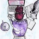 Mon projet du cours : Illustration composée de hachures et de taches de peinture. Character Design, Fine Arts, Painting, Watercolor Painting, Portrait Drawing, and Artistic Drawing project by Jenn - 09.06.2022