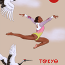 Rebeca Andrade - Tokyo 2020. Traditional illustration, Digital Illustration, and Digital Drawing project by Thaís Aragão - 09.08.2022
