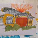 Nahoon Beachside: Expressive Architectural Sketching with Colored Markers - Shamin Chibba. Un progetto di Bozzetti, Disegno, Illustrazione architettonica, Sketchbook e Illustrazione con inchiostro di shaminchibba - 09.09.2022