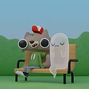 Blender 3D - Ghost and Reccoon. 3D, 3D Modeling, and 3D Character Design project by Zeze Vitor - 09.09.2022