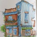 My project for course: Expressive Architectural Sketching with Colored Markers. Un projet de Esquisse , Dessin, Illustration architecturale, Carnet de croquis et Illustration à l'encre de madamme_tran - 11.09.2022