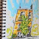 Mon projet du cours : Esquisses d'architecture expressives aux feutres de couleur. Projekt z dziedziny Sketching,  R, sunek,  R, sunek architektoniczn, Sketchbook,  R i sunek atramentem użytkownika Sylvie Franck - 12.09.2022