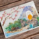 Mein Kursprojekt: Aquarellillustration mit japanischen Einflüssen. Un proyecto de Ilustración tradicional, Dibujo y Pintura a la acuarela de Karabasheva Daria - 13.09.2022