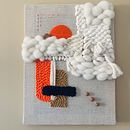 Mon projet du cours : Tissage, broderie et punch needle : création d'un tableau textile. Un proyecto de Diseño de complementos, Artesanía, Bordado, Decoración de interiores, Tejido, Punch needle, Telar y Diseño textil de Bénédicte Caball - 15.09.2022