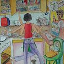 Happy Mother's day . Un proyecto de Cómic, Ilustración tradicional, Pintura a la acuarela y Bocetado de Lydia Veneri - 19.09.2022