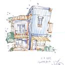 My project for course: Expressive Architectural Sketching with Colored Markers . Membuat sketsa, Menggambar, Ilustrasi Arsitektur, Buku sketsa & Ilustrasi Tinta proyek oleh June Ze - 09.19.2022