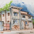 My project for course: Expressive Architectural Sketching with Colored Markers. Een project van  Schetsen,  Tekening,  Architecturale illustratie, Sketchbook y  Illustratie met inkt van Emile Manigat - 19.09.2022