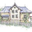 Mein Abschlussprojekt für den Kurs: Expressive Architekturskizzen mit Markern. Un proyecto de Bocetado, Dibujo, Ilustración arquitectónica, Sketchbook e Ilustración con tinta de Anne - 20.09.2022