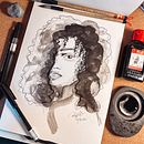 My project for course: Mindful Painting with India Ink. Un proyecto de Ilustración tradicional, Bellas Artes, Pintura, Dibujo a lápiz, Dibujo de Retrato, Dibujo artístico e Ilustración con tinta de Celina Rydén - 21.09.2022