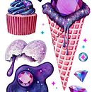 Cosmic Gems. Un proyecto de Ilustración tradicional y Pintura a la acuarela de Nika Ryndina - 22.09.2022