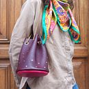 Le sac bourse en cuir. Sewing, Upc, cling, and DIY project by Pigeoncoq - 09.22.2022