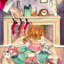 christmas_bunnies_tabbykatstudio_tammy_angelis_Animal Characters in Watercolor for Children’s Books . Ilustrasi tradisional, Seni Rupa, Lukisan, Menggambar, Lukisan Cat Air, Ilustrasi Anak-Anak, Dan Narasi proyek oleh Tammy Angelis - 09.20.2022