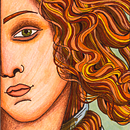 DETALLE VENUS DE BOTTICELLI. Un projet de Illustration traditionnelle, Beaux Arts, Peinture, Créativité, Dessin au cra, on, Dessin, Dessin artistique, Carnet de croquis, Dessin aux cra , et ons de couleur de vilaro_art - 23.09.2022