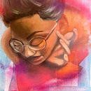 Nora - Mein Abschlussprojekt für den Kurs: Experimentelles Porträt: Mische Öl-, Acryl- und Sprayfarben. Artes plásticas, Pintura, Pintura Acrílica, e Pintura a óleo projeto de Sabrina Wohlfeil - 22.09.2022