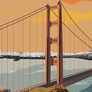 Golden Gate Bridge. Un proyecto de Ilustración tradicional, Artesanía e Ilustración digital de emus_colorworks - 26.09.2022