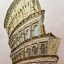 Colosseo. Ilustração tradicional, Esboçado, Sketchbook, Desenho, Ilustração arquitetônica e Ilustração com tinta projeto de mariana_levischi - 26.09.2022