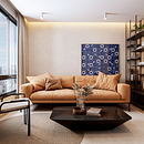 / sala laranja!. Un proyecto de 3D, Modelado 3D, Animación 3D, Diseño 3D, Diseño, Arquitectura, Arquitectura interior, Ilustración arquitectónica, Fotografía arquitectónica, Visualización arquitectónica y Arquitectura digital de Karine Lima - 26.09.2022