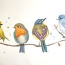 My project for course: Artistic Watercolor Techniques for Illustrating Birds. Traditional illustration, Watercolor Painting, Realistic Drawing, and Naturalistic Illustration project by Melina Silva - 09.27.2022