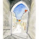 My project for course: Architectural Sketching with Watercolor and Ink Ein Projekt aus dem Bereich Skizzenentwurf, Zeichnung, Aquarellmalerei, Architektonische Illustration, Sketchbook und Illustration mit Tinte von Peigi S - 25.09.2022