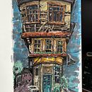 DPH Final Project: Expressive Architectural Sketching with Colored Markers Ein Projekt aus dem Bereich Skizzenentwurf, Zeichnung, Architektonische Illustration, Sketchbook, Illustration mit Tinte, Architektur, Traditionelle Illustration, L, schaftsbau, Kreativität, Bleistiftzeichnung und Artistische Zeichnung von Dan Hodson - 28.09.2022