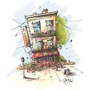 Mi proyecto del curso: Dibujo arquitectónico expresivo con marcadores de colores Ein Projekt aus dem Bereich Skizzenentwurf, Zeichnung, Architektonische Illustration, Sketchbook und Illustration mit Tinte von Maria Gabriela Florentino - 18.09.2022