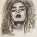 Mi proyecto del curso: Retrato artístico al carboncillo: creando atmósferas. Un proyecto de Ilustración tradicional, Bellas Artes, Dibujo, Dibujo de Retrato, Dibujo realista y Dibujo artístico de Nancy Fabiola Velasquez Cosenza - 04.10.2022