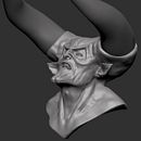 WIP Busto "Lord of Darkness" del Film "Leyenda" (1985) de Ridley Scott. Un proyecto de Escultura, Modelado 3D, Diseño de personajes 3D, Diseño 3D, 3D y Diseño de personajes de Gabriel Berenguera - 22.09.2022
