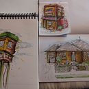 My project for course: Expressive Architectural Sketching with Colored Markers. Un projet de Esquisse , Dessin, Illustration architecturale, Carnet de croquis et Illustration à l'encre de Anthony Vella - 05.10.2022