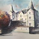 My project for course: Architectural Sketching with Watercolor and Ink. Un proyecto de Bocetado, Dibujo, Pintura a la acuarela, Ilustración arquitectónica, Sketchbook e Ilustración con tinta de Marie-Noëlle Laurence - 06.10.2022