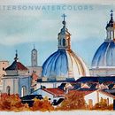 My project for course: Architectural Sketching with Watercolor and Ink. Sketching, Drawing, Watercolor Painting, Architectural Illustration, Sketchbook & Ink Illustration project by Kris Peterson - 10.03.2022