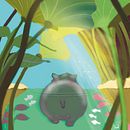 hippo making his way to the light. Traditional illustration project by Jacoline - 10.12.2022