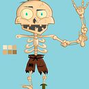 Skelly - O esqueleto do pé torto . Traditional illustration, Character Design, Digital Illustration, and Graphic Design project by Vinicius Campacci - 10.09.2022