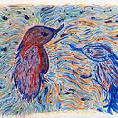 When birds meet. Traditional illustration, Character Design, Fine Arts, Painting, Creativit, Drawing, Artistic Drawing, Children's Illustration, Acr, lic Painting, Editorial Illustration, and Naturalistic Illustration project by Sandra Cartellone - 10.14.2022
