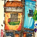 Mon projet du cours : Esquisses d'architecture expressives aux feutres de couleur. Projekt z dziedziny Sketching,  R, sunek,  R, sunek architektoniczn, Sketchbook,  R i sunek atramentem użytkownika feaniben - 15.10.2022