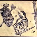 My project for course: made on fake skin , the crow and dagger are original designs . Un progetto di Design di tatuaggi di Piero Fermán - 21.10.2022