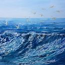 Completed Art works - Ocean Blue. Artes plásticas projeto de Lena Dalton - 20.10.2022