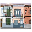 Atardecer en un lugar de La Mancha.... Ilustração tradicional, e Arquitetura projeto de luismarkoff - 24.10.2022