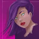 Purple Portrait. Un projet de Illustration numérique, Dessin de portrait , et Dessin numérique de Tess Cross - 05.09.2022
