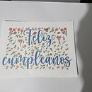 Tarjeta de cumpleaños. Ilustração tradicional, e Lettering projeto de Teresa Campos - 26.10.2022