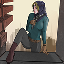 Cyber girl assassin (in the process) Ein Projekt aus dem Bereich Traditionelle Illustration von Denis Mironov - 31.08.2022