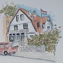 Mein Abschlussprojekt für den Kurs: Expressive Architekturskizzen mit Markern. Een project van  Schetsen,  Architecturale illustratie, Sketchbook,  Illustratie met inkt y  Tekening van Sabine Ringel - 29.10.2022