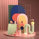 My project for course: Creating 3D Compositions in Cinema 4D. 3D, Digital Illustration, 3D Modeling, and 3D Design project by Gökçen Öztürk - 10.30.2022
