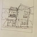 Mon projet du cours : Esquisses d'architecture expressives aux feutres de couleur. Un proyecto de Bocetado, Dibujo, Ilustración arquitectónica, Sketchbook e Ilustración con tinta de colibrius - 30.10.2022