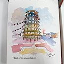 My project for course: Architectural Sketching with Watercolor and Ink. Un proyecto de Bocetado, Dibujo, Pintura a la acuarela, Ilustración arquitectónica, Sketchbook e Ilustración con tinta de Melissa D'Cruz - 07.11.2022